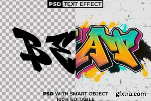 PSD Beat Text Effect Graffiti Style