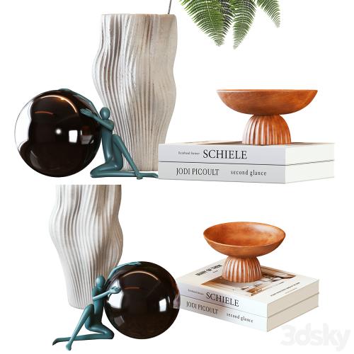 Vase and Plant Decorative Set &small sculpture