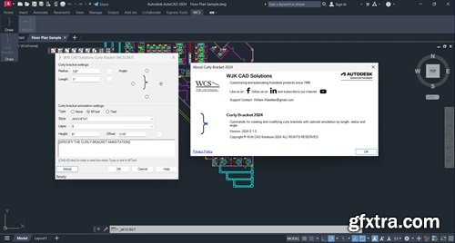 WJK CAD Solutions Curly Bracket 2024.0.1.0 / 2025.0.1.0