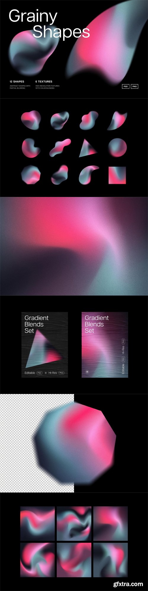 Soft Gradient Shapes Collection - 12 PSD Templates