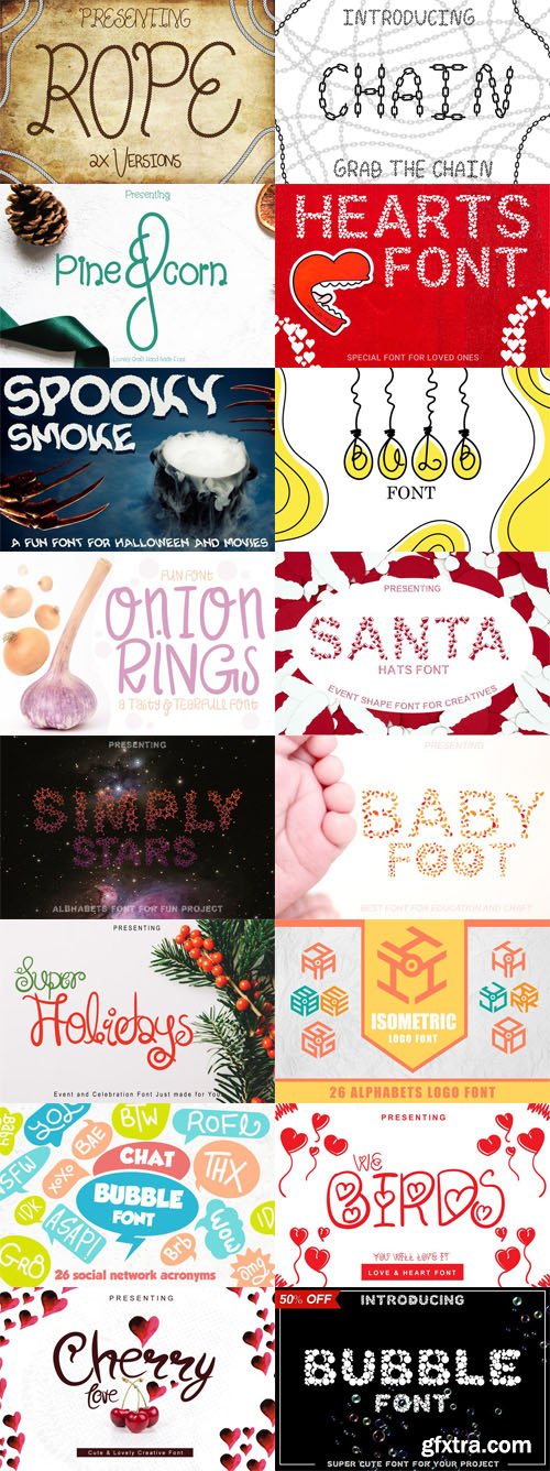 Super Cute Fonts Bundle - 33 Premium Holiday Fonts