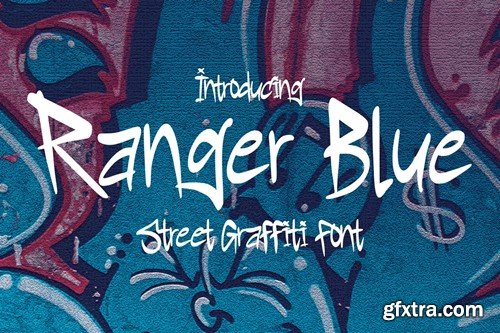 Ranger Blue - Graffiti Font 9CU3P8P