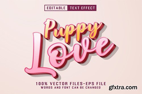 Puppy Love Cartoon Text - Editable Text Effect RCABKFK