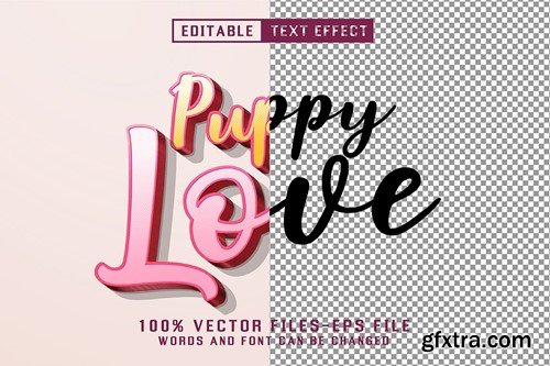 Puppy Love Cartoon Text - Editable Text Effect RCABKFK