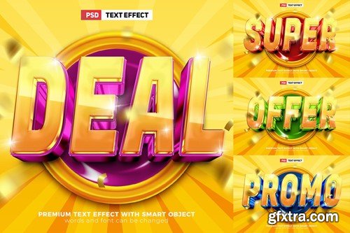 Super Sale Glossy 3D Text Effect Template 8JPESBU