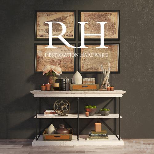 RH PARISIAN CORNICE CONSOLE and DECOR