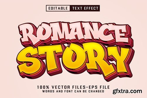 Romance Story Cartoon Text - Editable Text Effect RY6LZ92