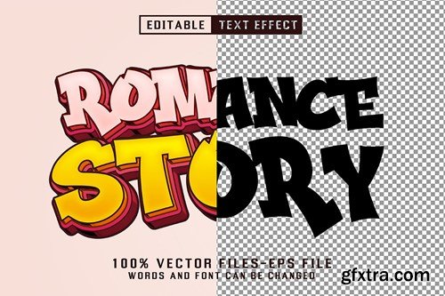 Romance Story Cartoon Text - Editable Text Effect RY6LZ92