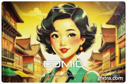 Comic Halftone Photo Effect WW6G59J