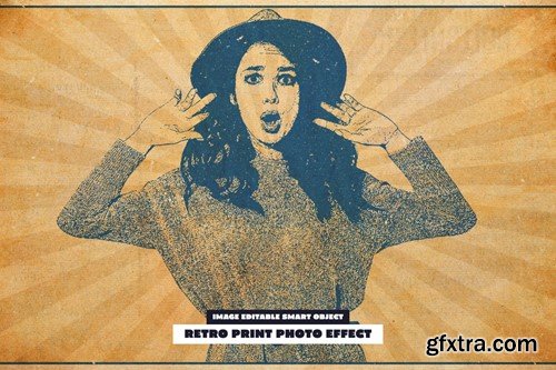 Retro Print Photo Effect 4WMVXSH