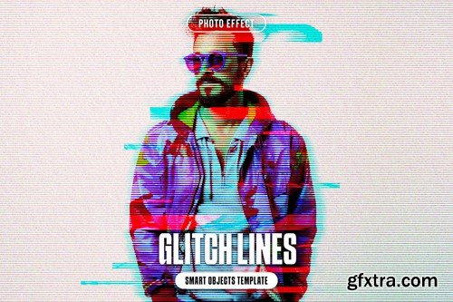 Glitch Lines Photo Effect NXBNKQE