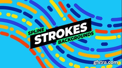 Videohive Spline Strokes Backgrounds 55329813