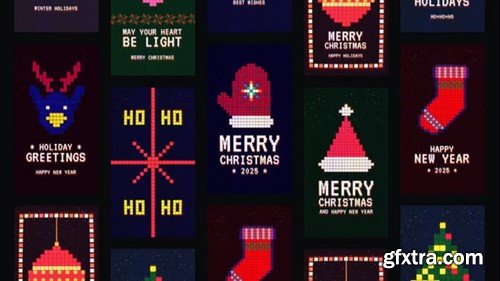 Videohive Retro Pixel Christmas Stories 55335128