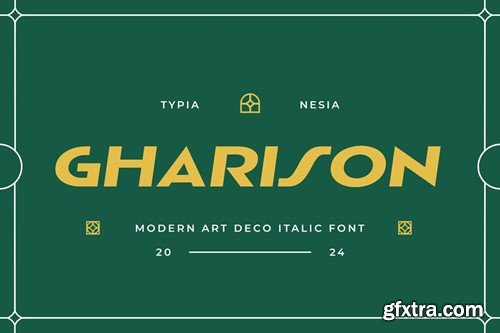 Gharison - Modern Art Deco Italic Font DMR2ARD