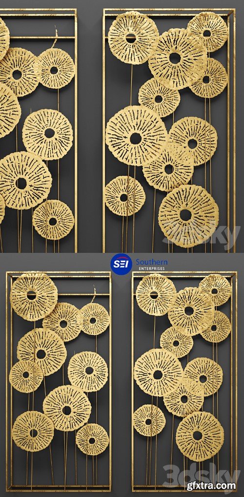 Southern Enterprises Aura Abstract Wall Sculpture, picture, art, wall decor, luxury, gold, metallic, panels, luxury