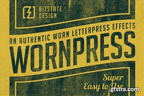 Worn Letterpress Photoshop Effect Kit 4PXZHCF