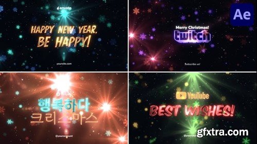 Videohive Christmas And New Year Greetings Typography for After Effects 55369181