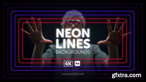 Videohive Neon Lines Backgrounds 55393909