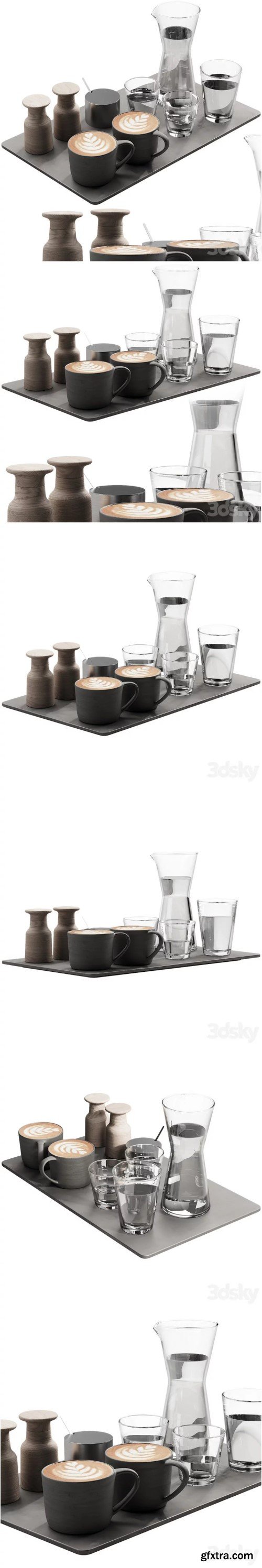 134 eat and drinks decor set 04 coffee and water 04