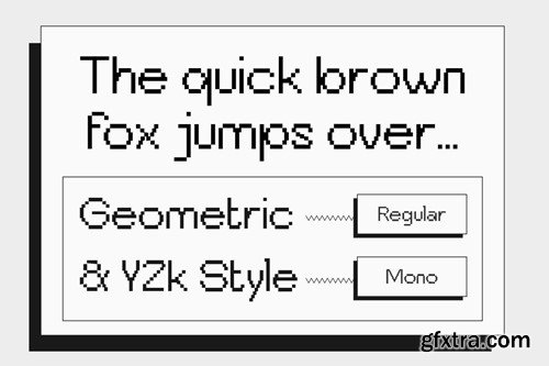 Bitend Geometric Edgy Y2K Pixel Font LJJHJ8Y