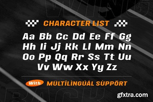 Wingback - Modern Racing Sport Game Bold Logo Font W8DD32F