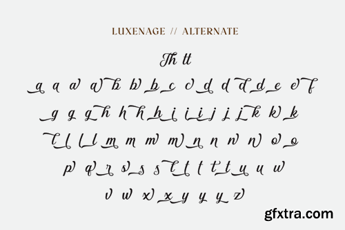 Luxenage Display Script Font 782ZTUQ