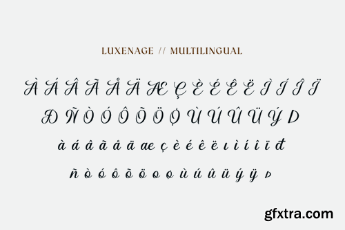 Luxenage Display Script Font 782ZTUQ