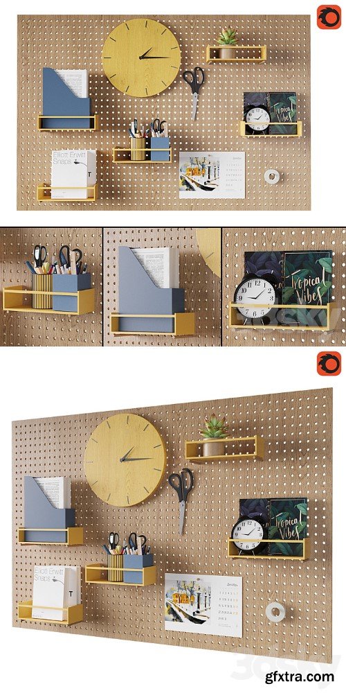 Perforated board organizer