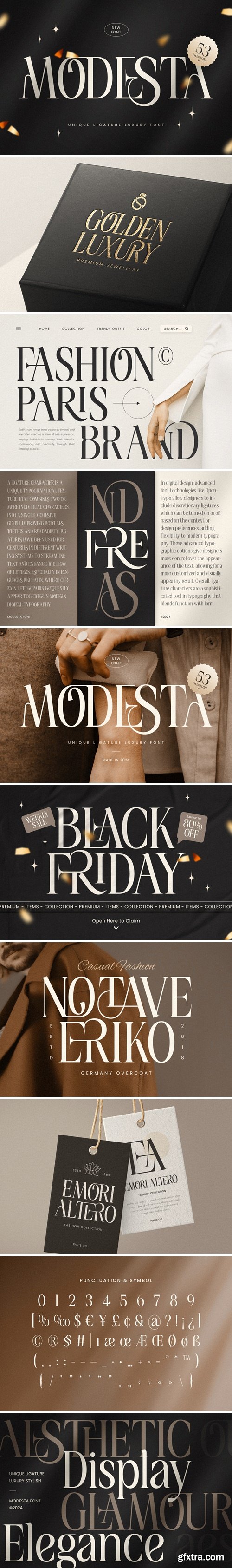 Modesta - Unique Ligature Luxury Font