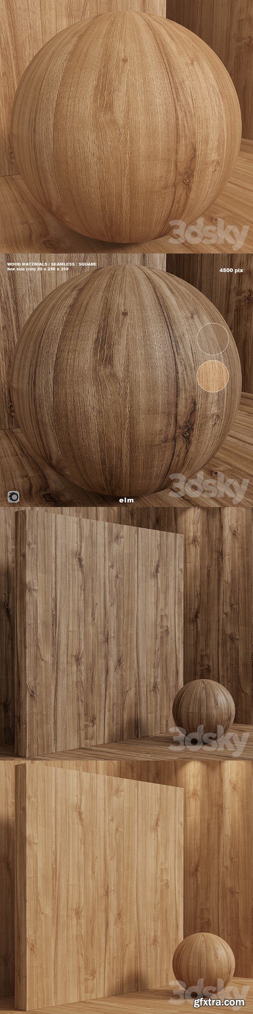 Material wood (seamless) elm - set 118