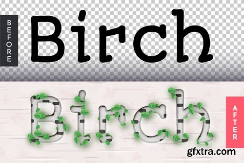 Birch Editable Text Effect, Graphic Style SABNPNE