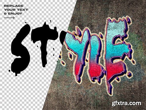 Graffiti Style Editable Text Effect Set CXJE4MQ