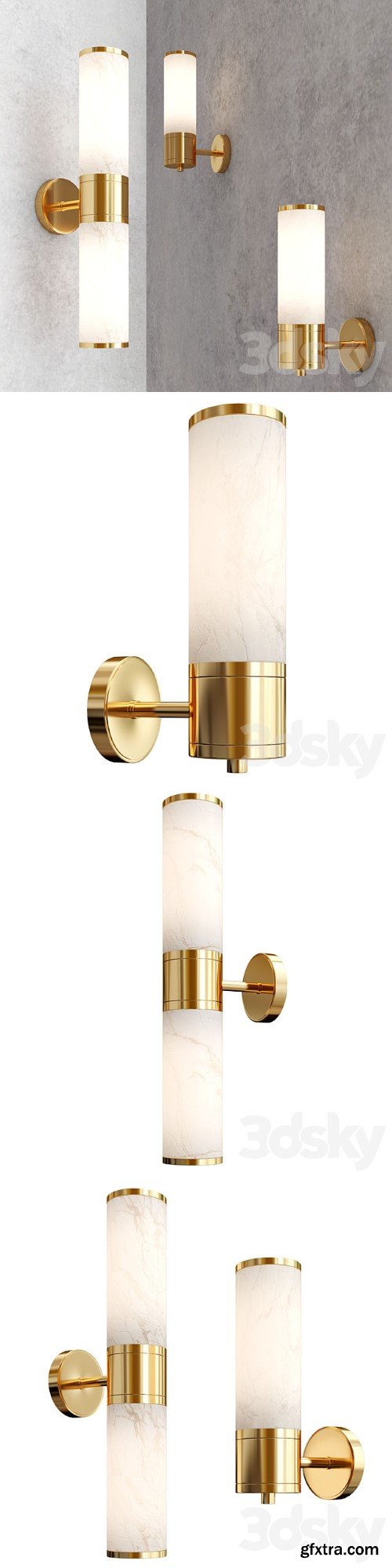 Brass Marble Wall Lamp