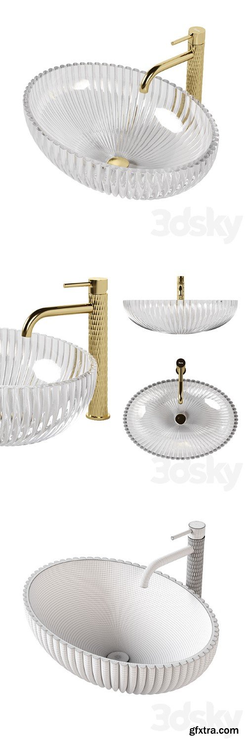 Oval Cristal Sink with Rea Lungo ART