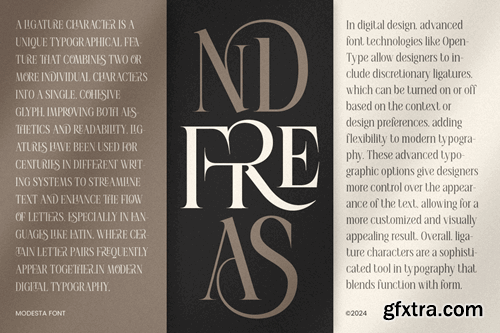 Modesta - Unique Ligature Luxury Font N4FEFAE