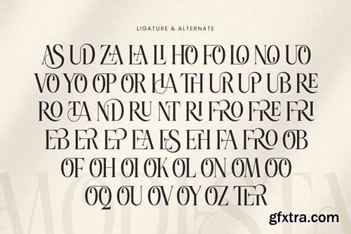 Modesta - Unique Ligature Luxury Font N4FEFAE