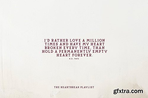 Heartbreak Playlist Serif Family 7GH929N