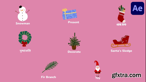 Videohive Christmas Icons And Titles for After Effects 55406518