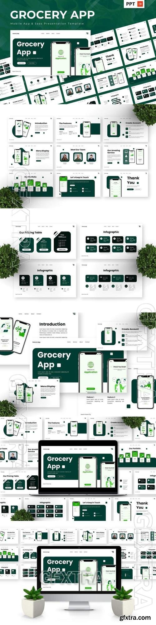 Grocery App - Mobile App & Saas Powerpoint JHWTUU2