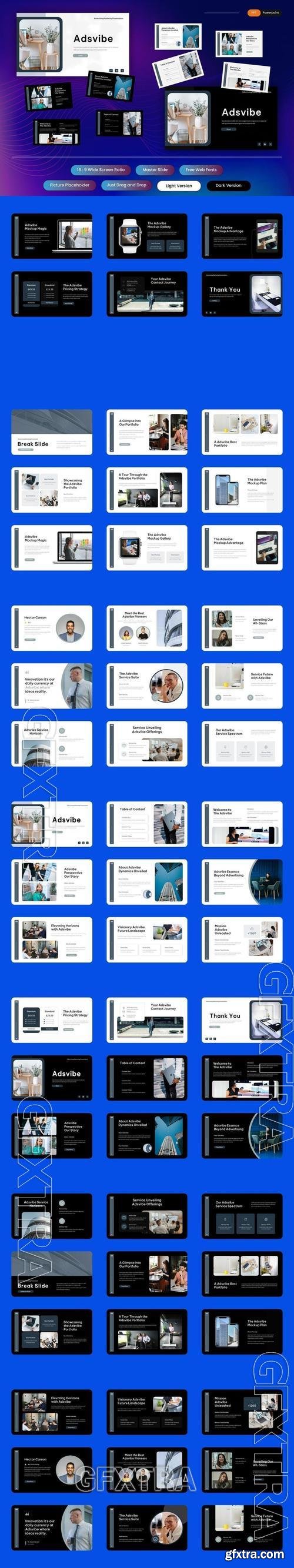 Adsvibe - Advertising Marketing PowerPoint Template VCF2W8R