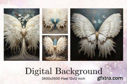 Wings Feather Studio Backdrop Overlays