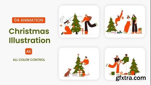 Videohive Merry Christmas & New Year Illustration scene 54970252