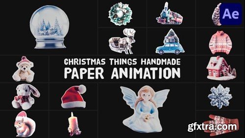 Videohive Christmas Things Handmade Paper Animation for After Effects 55443957