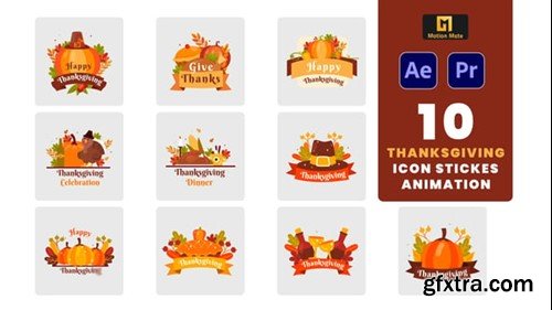 Videohive Thanksgiving stickers Element Pack 55362374