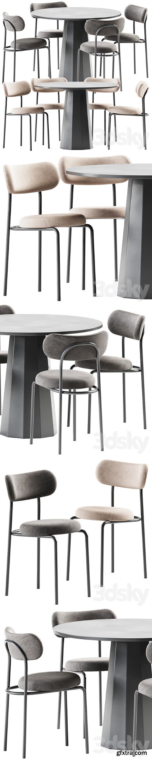 Dix Table and Loop Chair by Connubia