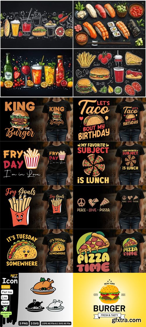 Fast Food Ideas - 15 Vector Design Templates