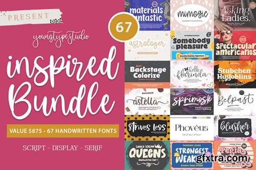 Inspired Font Bundle - 67 Premium Fonts