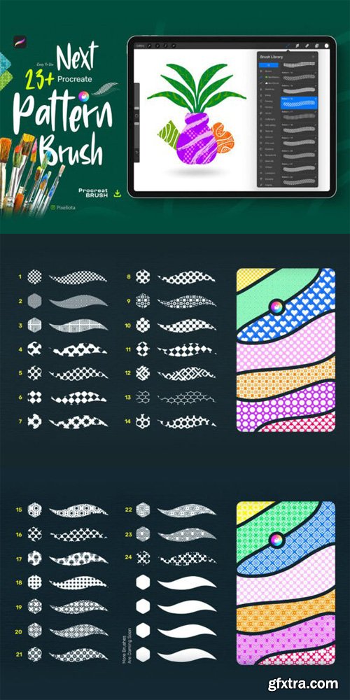 Next Pattern Brushes for Procreate