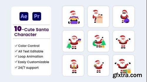 Videohive Christmas Santa Character Pack 55490983