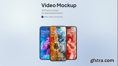 Videohive Phone 16 Screen Video Mockup - App Promotion 55490999